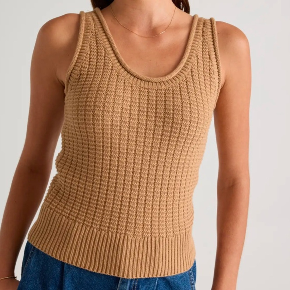 Quince Tan Ribbed Tank Top - New